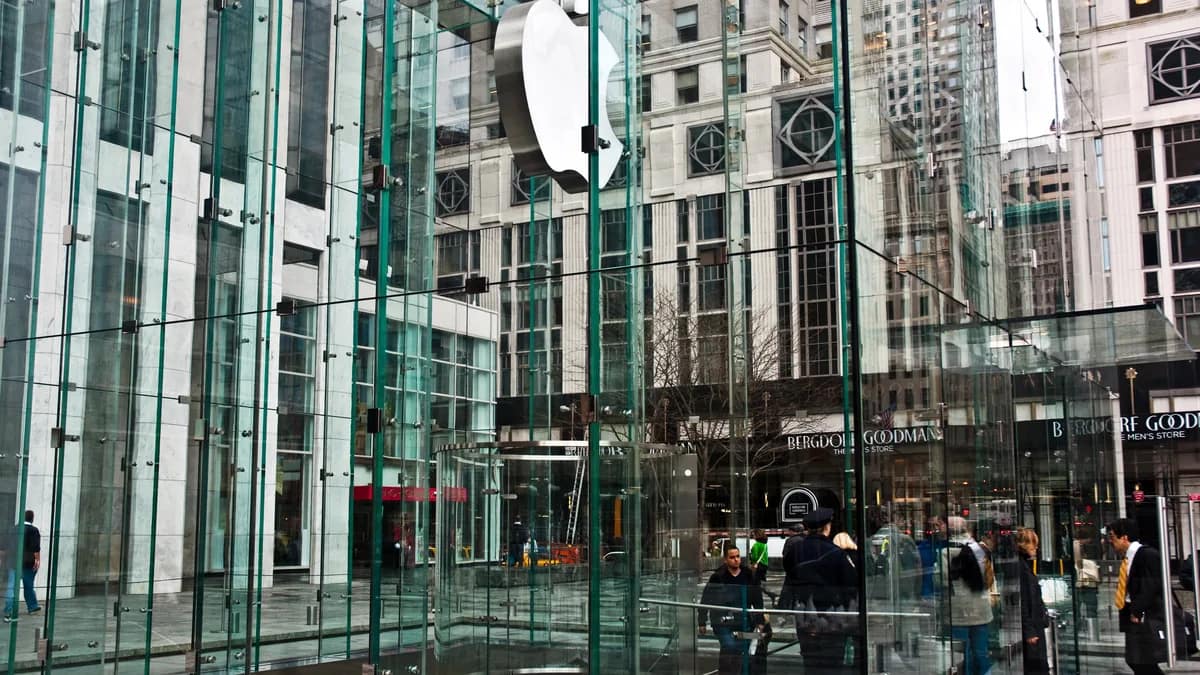 Apple Store entrance where iPhone Duo walk-in stock is expected to be limited