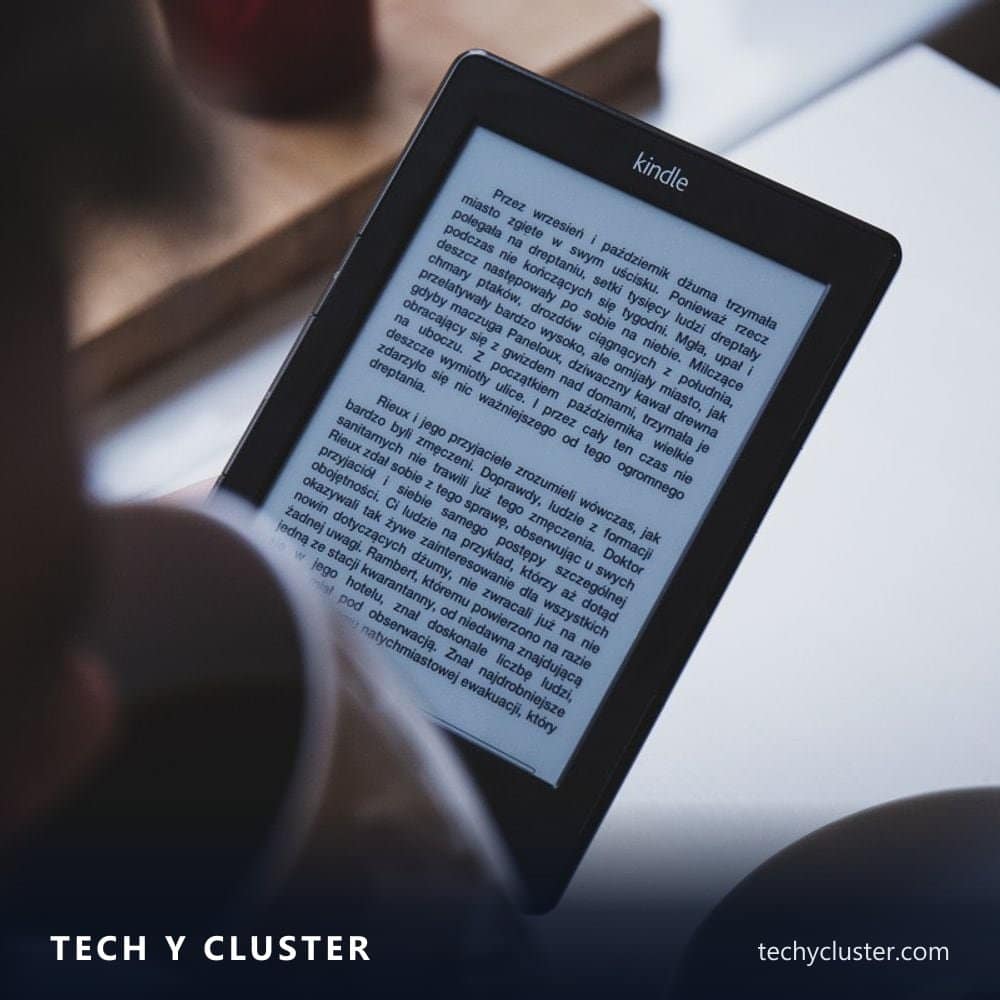 E-reader showing a page of text