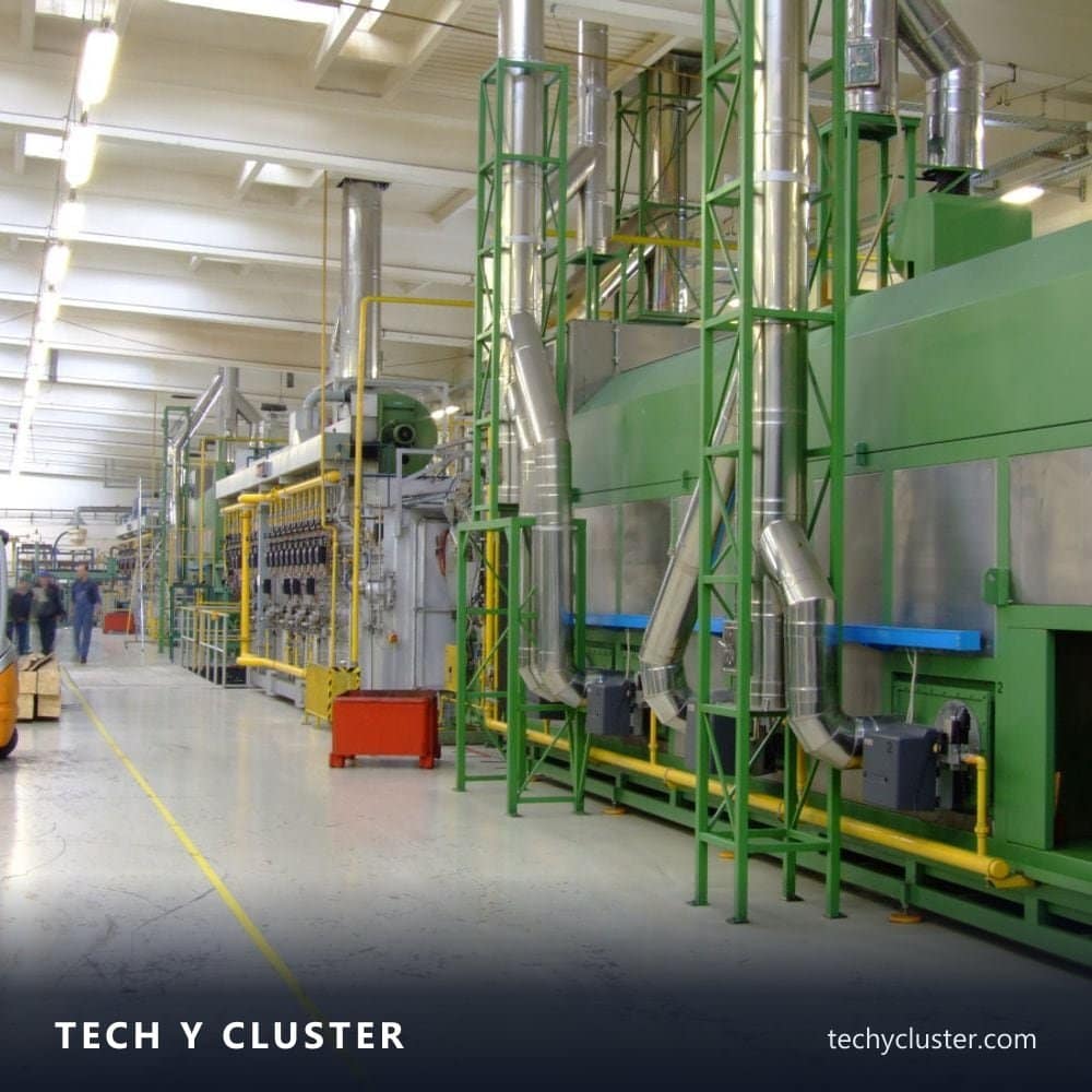 Automated production line inside a modern factory