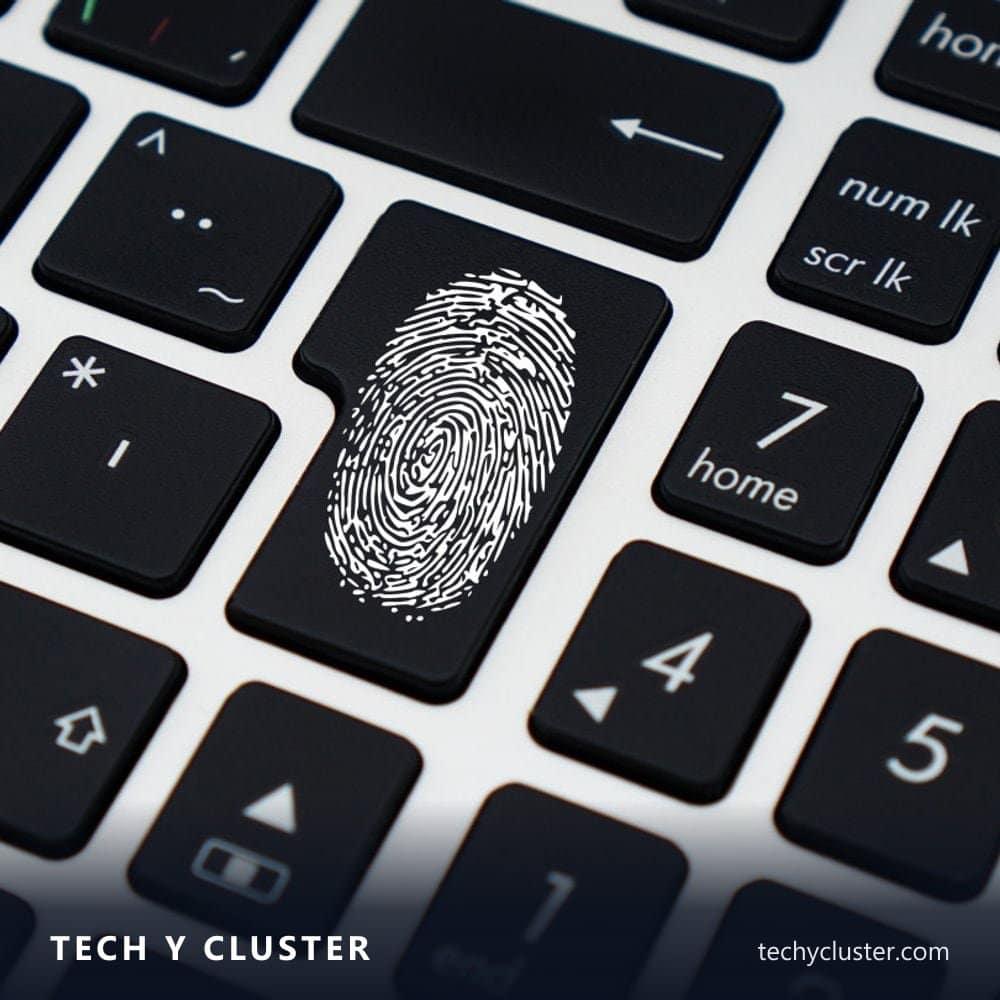 Fingerprint on a keyboard key