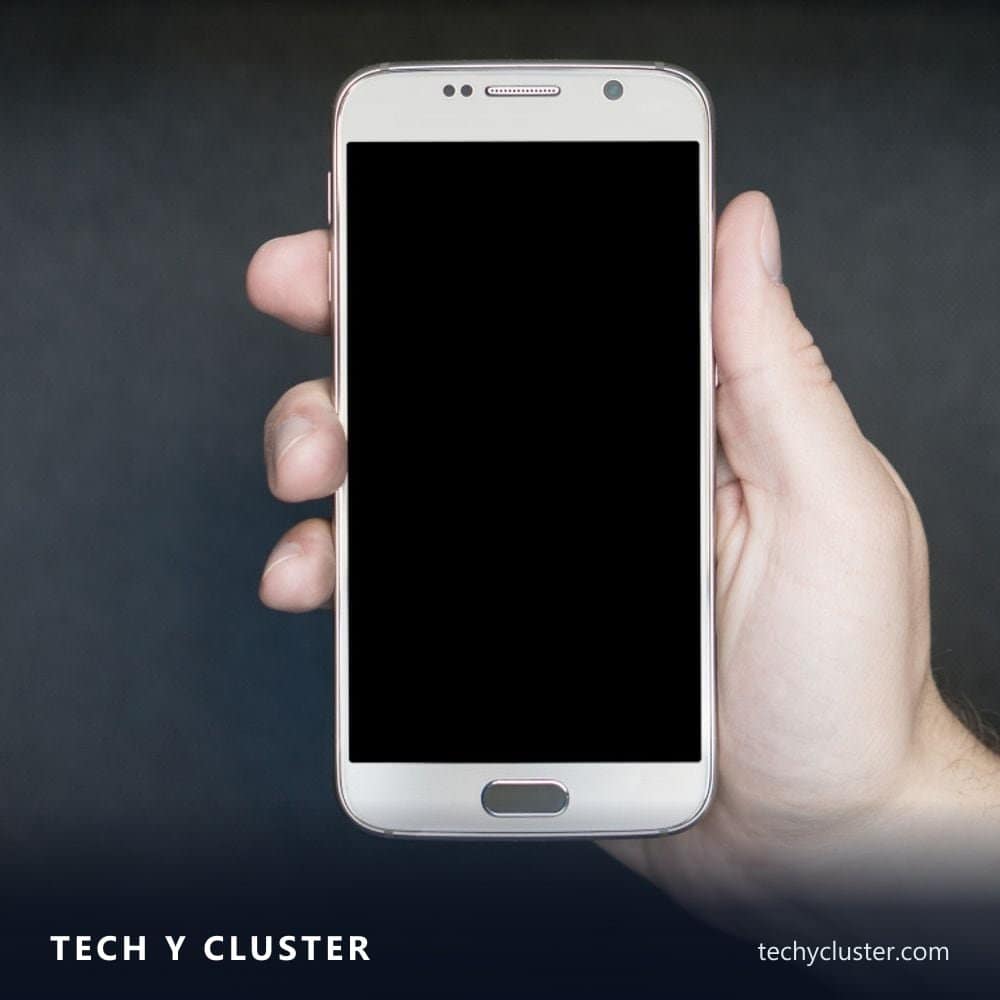 Hand holding a smartphone