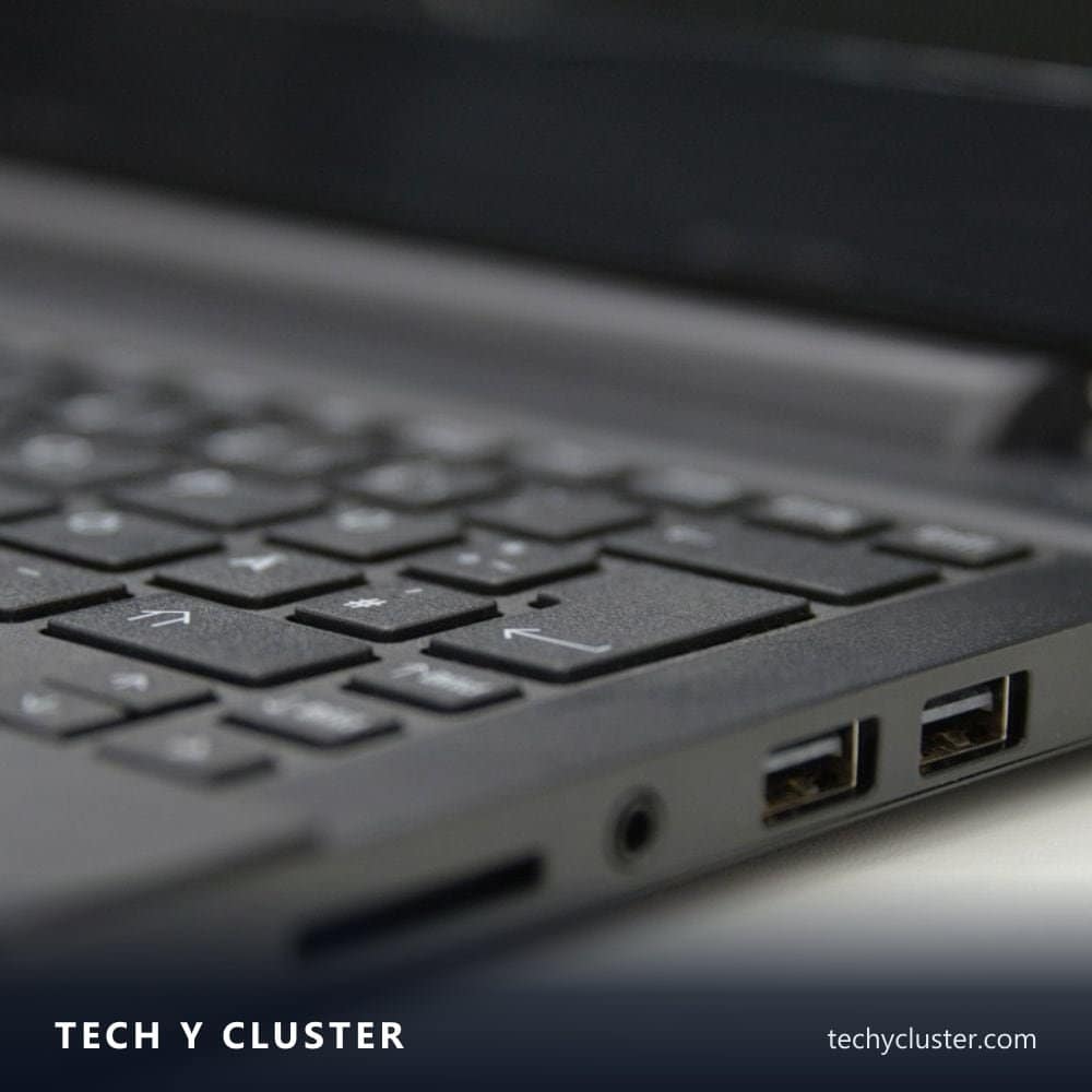USB ports on the side of a laptop
