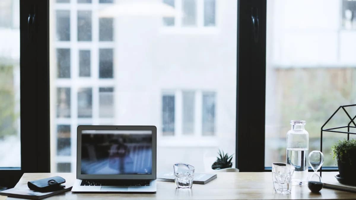 Laptop on an office desk